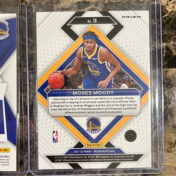 MOSES MOODY ROOKIE CARD LOT OF 2 CARDS NBA PRIZM/CHRONICLES 2021-22 GOLDEN STATE - Picture 4 of 4